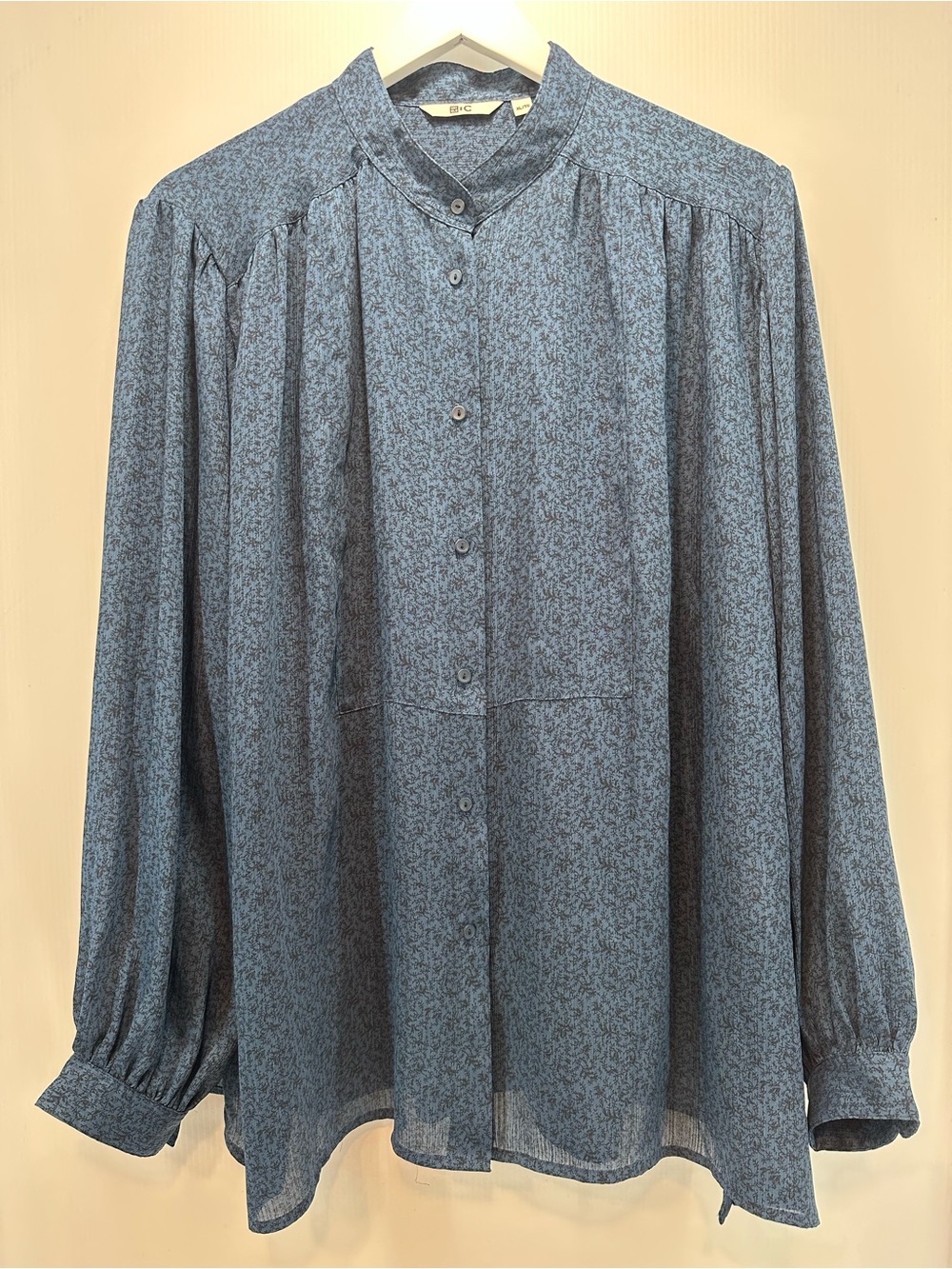 Uniqlo :C Volume Long Sleeve Blouse XL Leafy Print - Picture 4 of 11